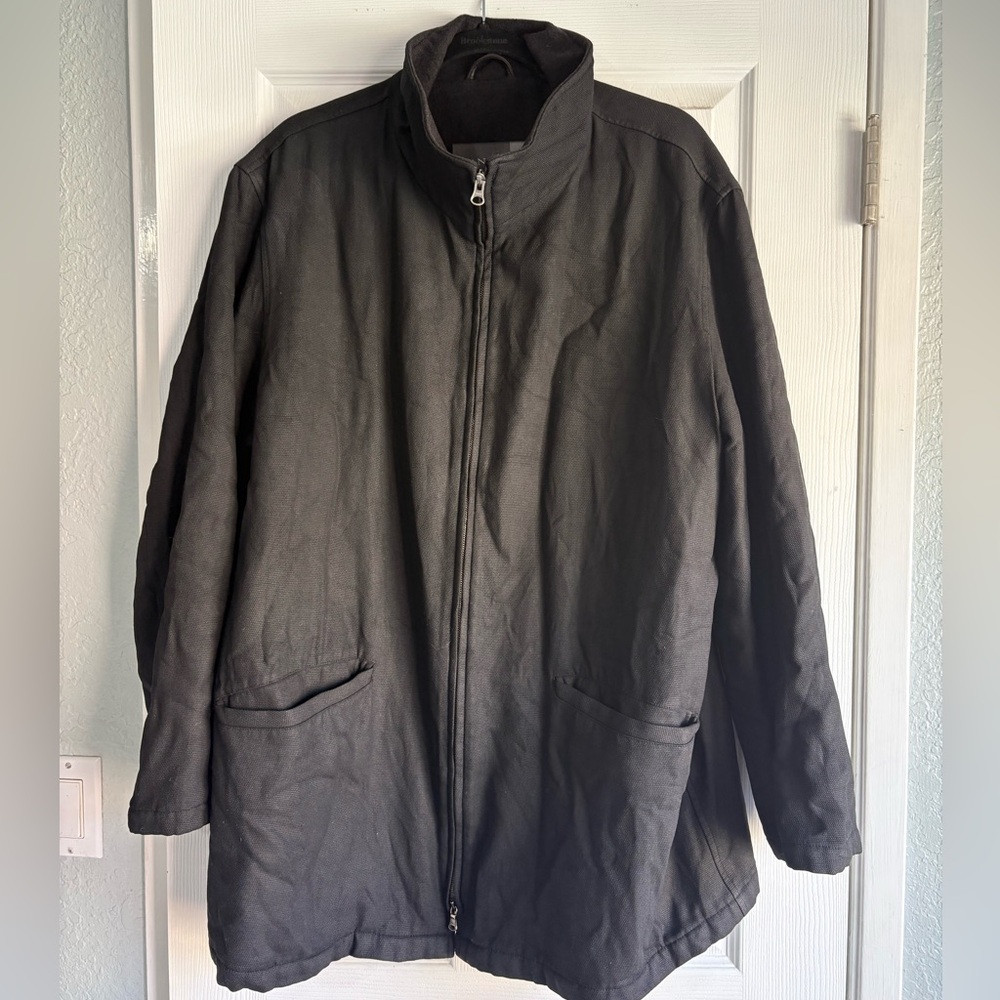Canali Black Waxed Barn Jacket 52 / 42 made in Italy